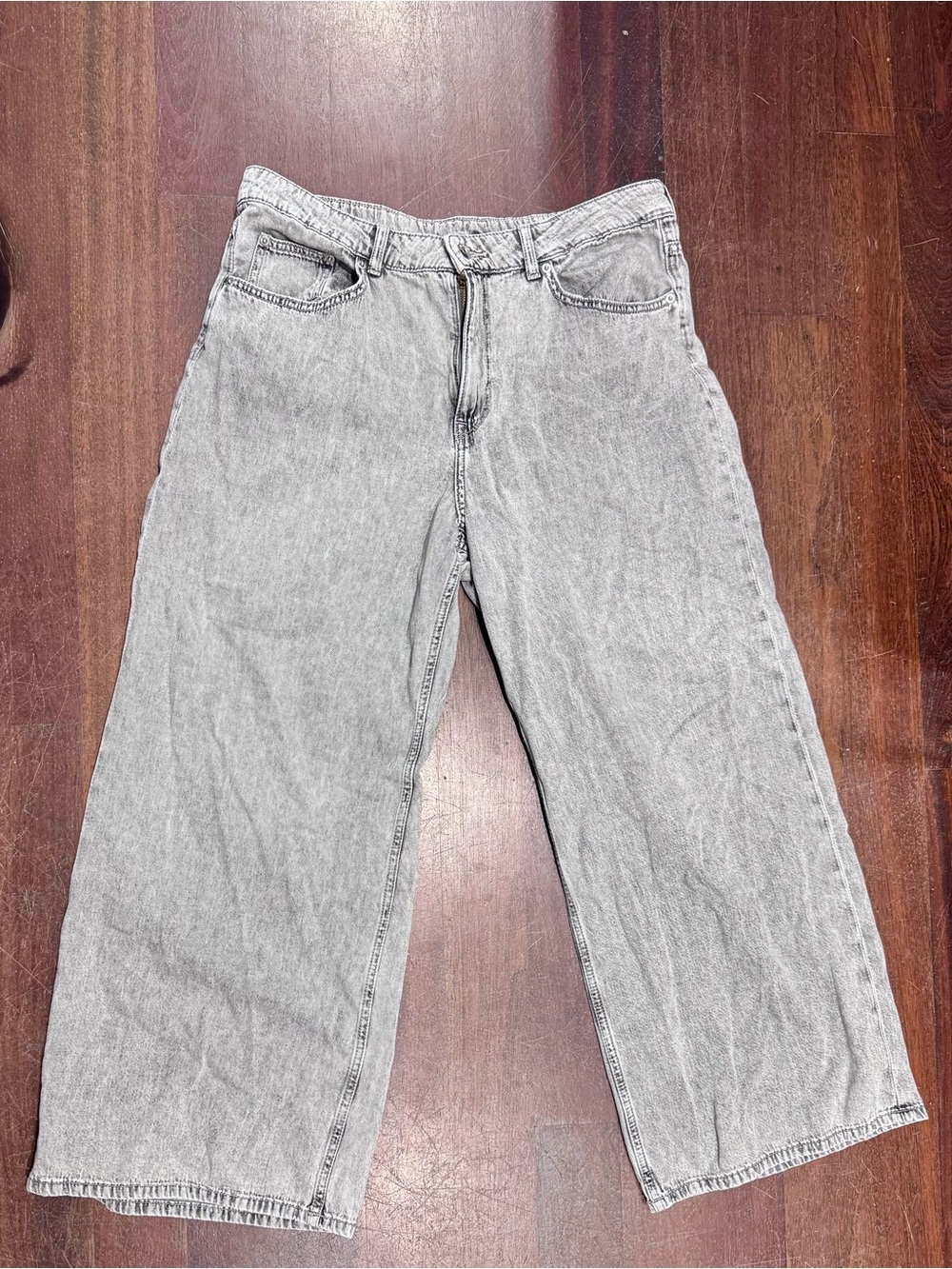 H&M Light Gray Wide Leg Jeans